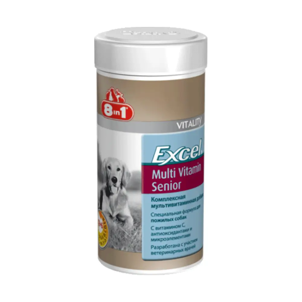 8 in 1 Excel Multi Vitamin Senior Мультивитамины для пожилых собак, 70 шт