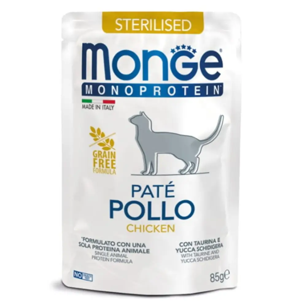 Влажный корм для кошек Monge Cat Monoprotein Sterilised (курица) 100 г