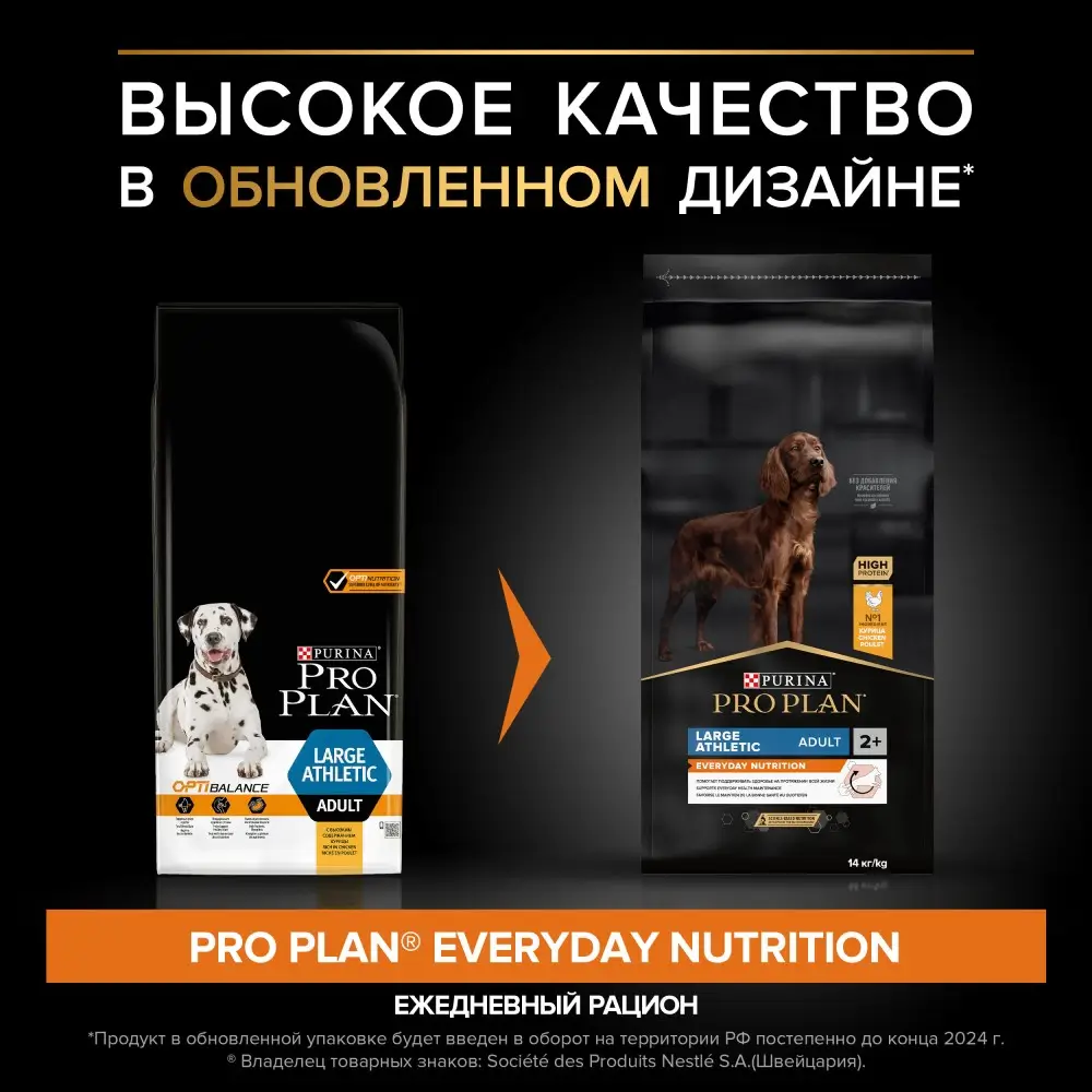 Сухой корм PRO PLAN® EVERYDAY NUTRITION для взрослых собак крупных пород с атлетическим телосложением с курицей