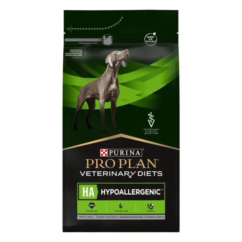 Сухой корм полнорационный диетический PRO PLAN® VETERINARY DIETS HA Hypoallergenic для снижения пищевой непереносимости ингредиентов и питательных веществ, 1.3 кг